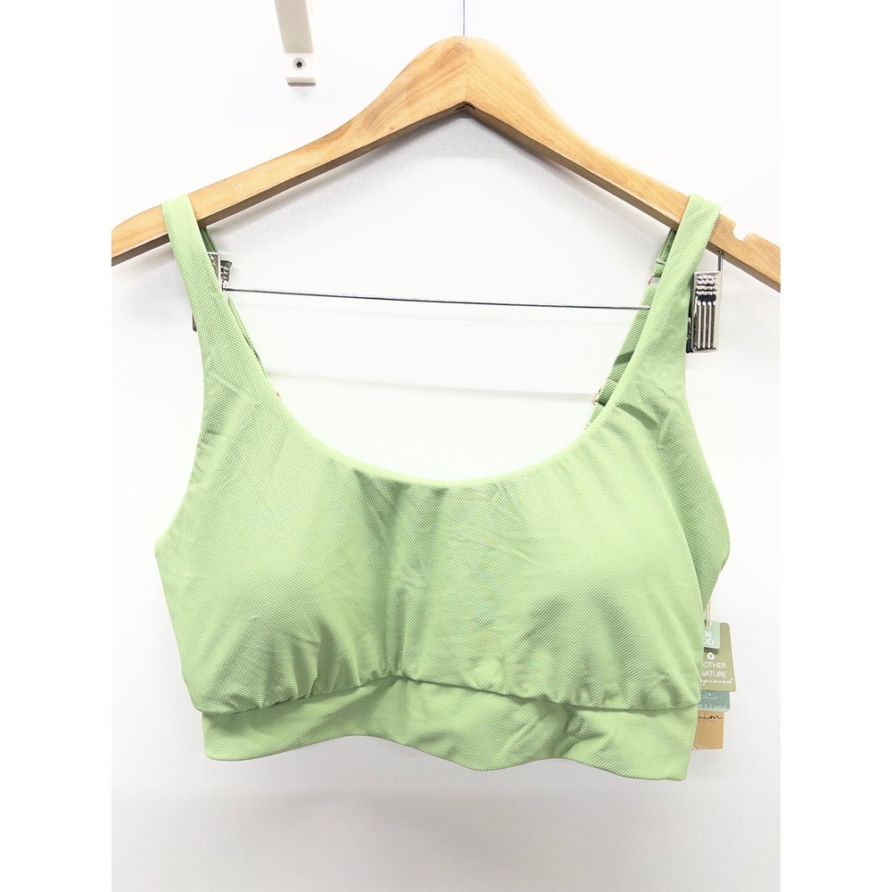 Swim Systems Teagan Tank Bikini Top Eucalyptus Green 36DD Honeycomb Tie-Back